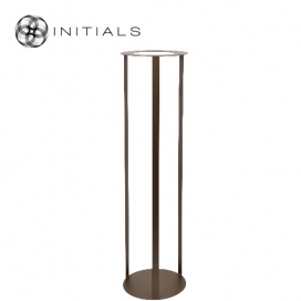 4030 - Sokkel Metaal Rond Metallic Bruin  excl. windlicht - ⌀27.5 x 80 cm (1)