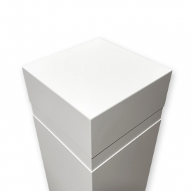 1013 - Wit Gelakte Design Zuil Met Kraag - MDF - 400 x 400 x 700 mm (2)