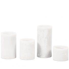 9106 - Kaarshouder Lampyon voor windlicht wit - ⌀12 x 25 cm (2)