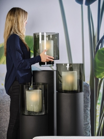 4014 - Sokkel Metaal Rond | Zwart Gelakt excl. windlichten - ⌀275 x 800 mm (2)