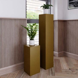 1004 - Bruin Gelakte Zuil - MDF - 450 x 450 x 600 mm (1)