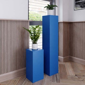 1009 - Blauw Gelakte Zuil - MDF - 350 x 350 x 1000 mm (1)