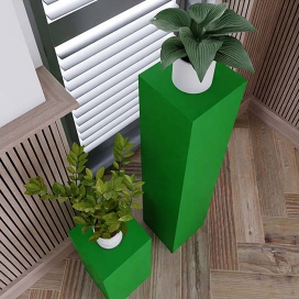 1010 - Groen Gelakte Zuil - MDF - 300 x 300 x 1200 mm (2)