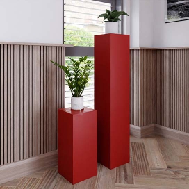 1007 - Rood Gelakte Zuil - MDF - 600 x 600 x 1200 mm (1)