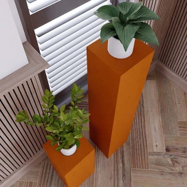 1006 - Oranje Gelakte Zuil - MDF - 450 x 450 x 450 mm (2)