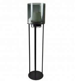 4019 - Sokkel Metaal Rond Zwart  excl. windlicht - ⌀27.5 x 80 cm (2)