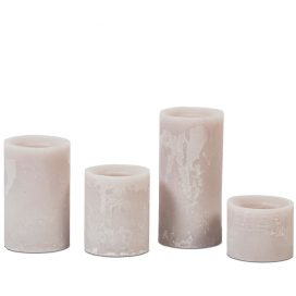 9107 - Kaarshouder Lampyon voor windlicht beige/grijs - ⌀12 x 15 cm (2)