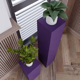 1008 - Violet Gelakte Zuil - MDF - 200 x 200 x 900 mm (2)