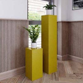1005 - Geel Gelakte Zuil - MDF - 200 x 200 x 1100 mm (1)
