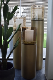 4015 - OP=OP  Sokkel Metaal Rond Goud  excl. windlichten - ⌀27.5 x 80 cm (3)