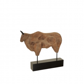 Sokkelfabriek | houten beeld van stier op voet om op sokkel te plaatsen