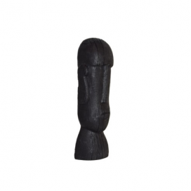 Sokkelfabriek | zwart houten beeld van hoofd om op sokkel te plaatsen
