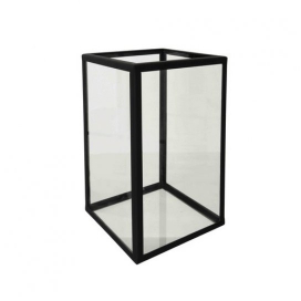 9104 - Windlicht Kubus Rookglas - Glas - 30 x 30 x 50 cm (1)