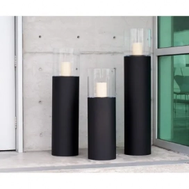 4014 - Sokkel Metaal Rond Zwart  excl. windlicht - ⌀27.5 x 100 cm (6)